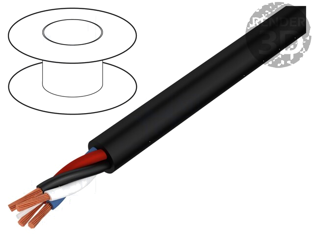 Leiding: voor luidsprekers; HELUSOUND® 400; 4x2,5mm2; koord; Cu Leiding: voor luidsprekers; HELUSOUND® 400; 4x2,5mm2; koord; Cu